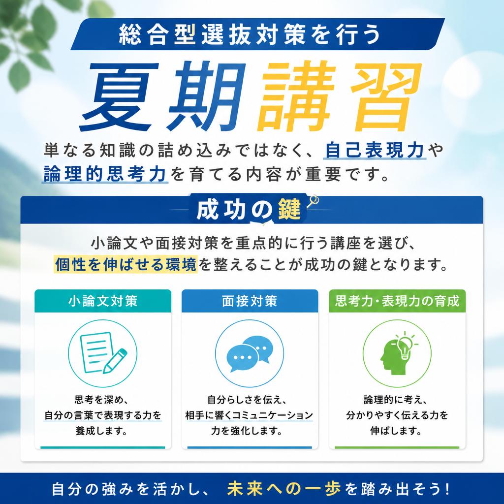 総合型選抜対策に特化した講習とは
