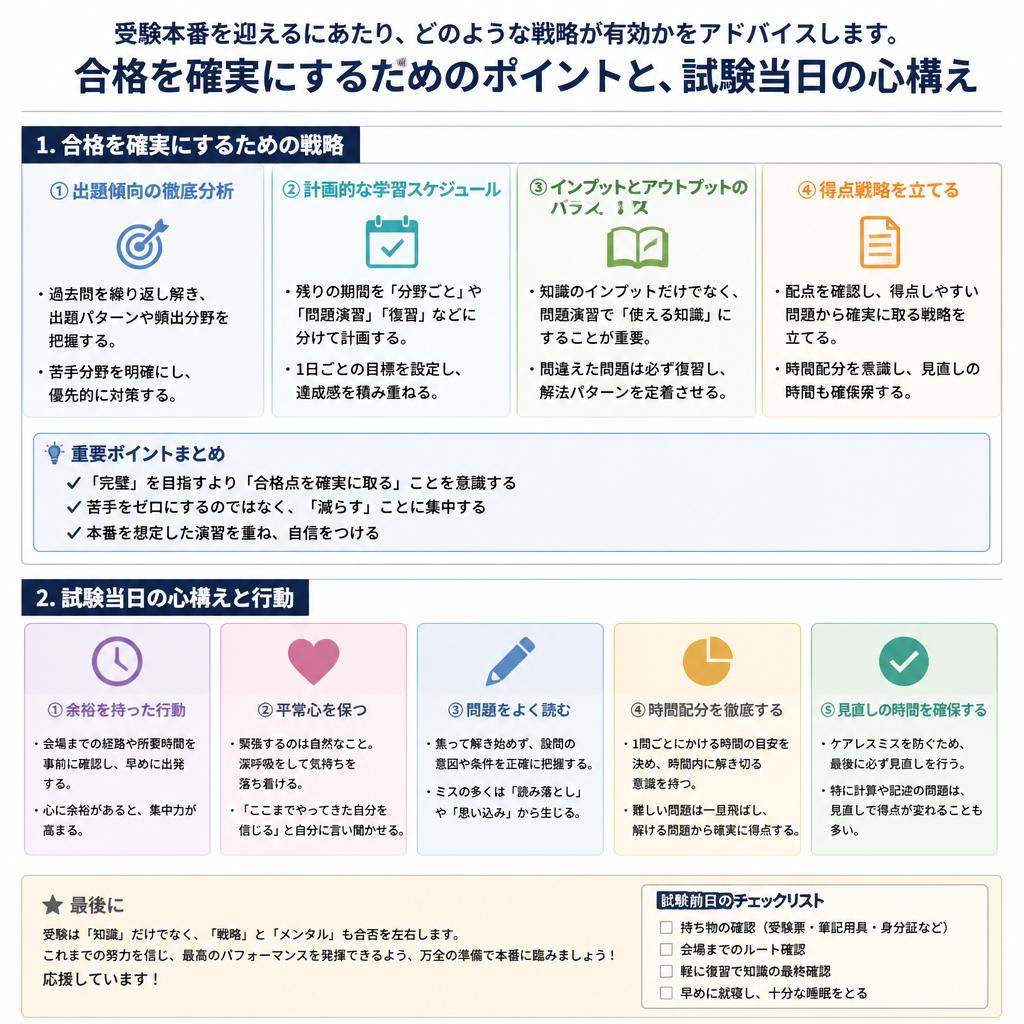 受験戦略のアドバイス