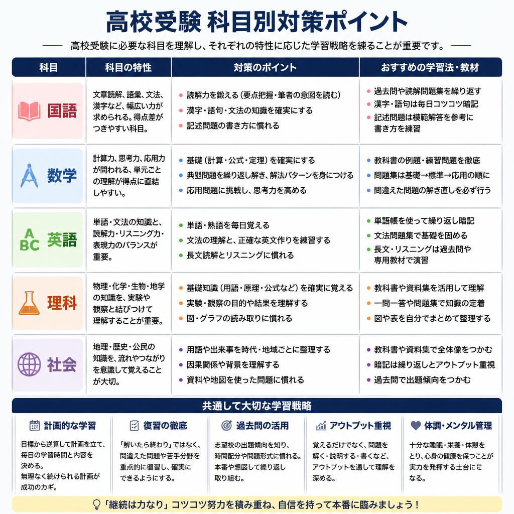受験科目の分析と戦略