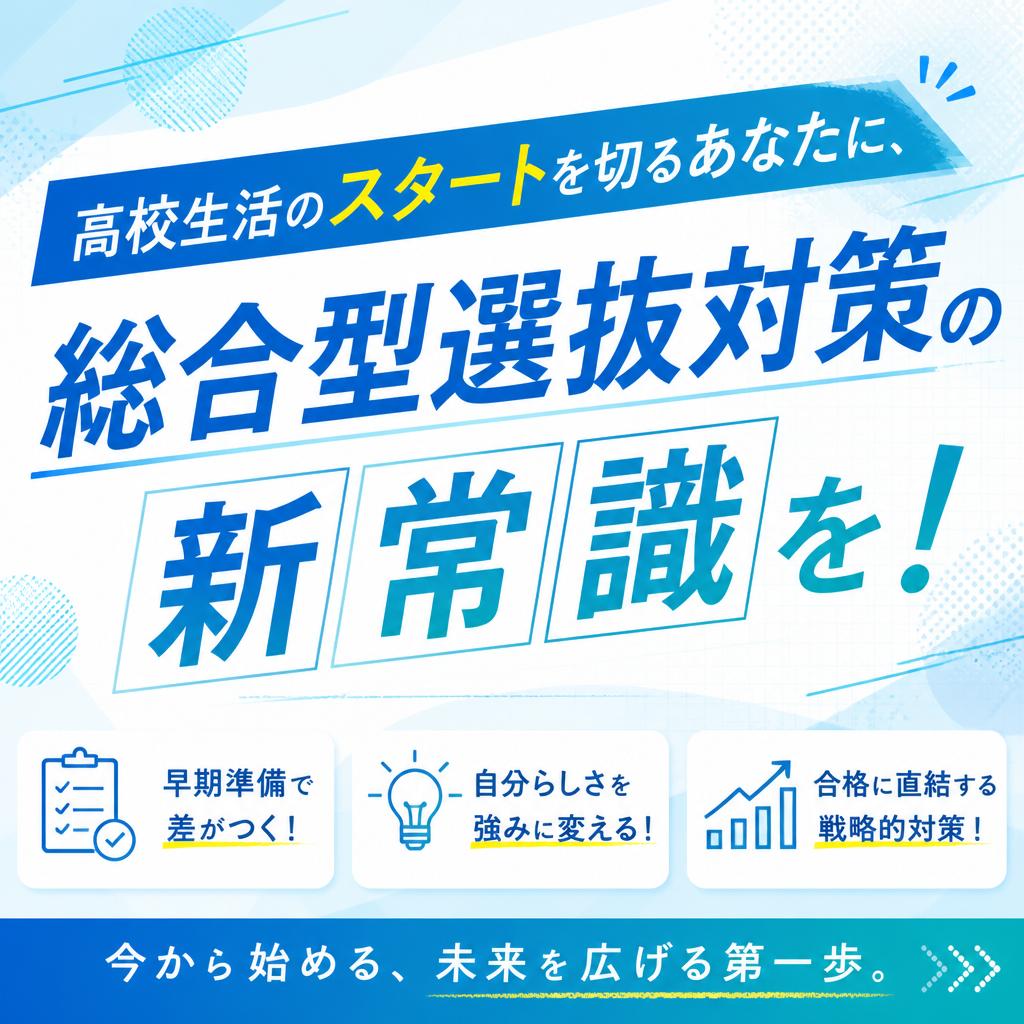 高校生活のスタートを切るあなたに、総合型選抜対策の新常識を！