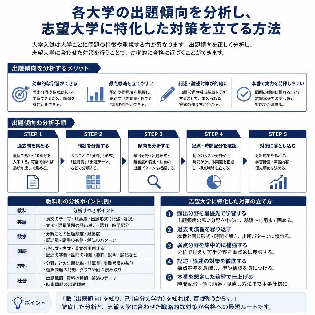 志望大学に合わせた対策